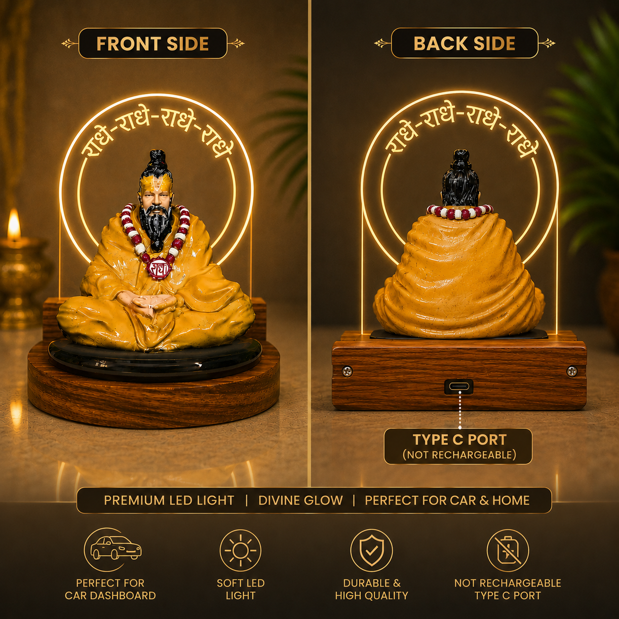 Shri Premanand Ji Maharaj Glowing LED Blessing Idol